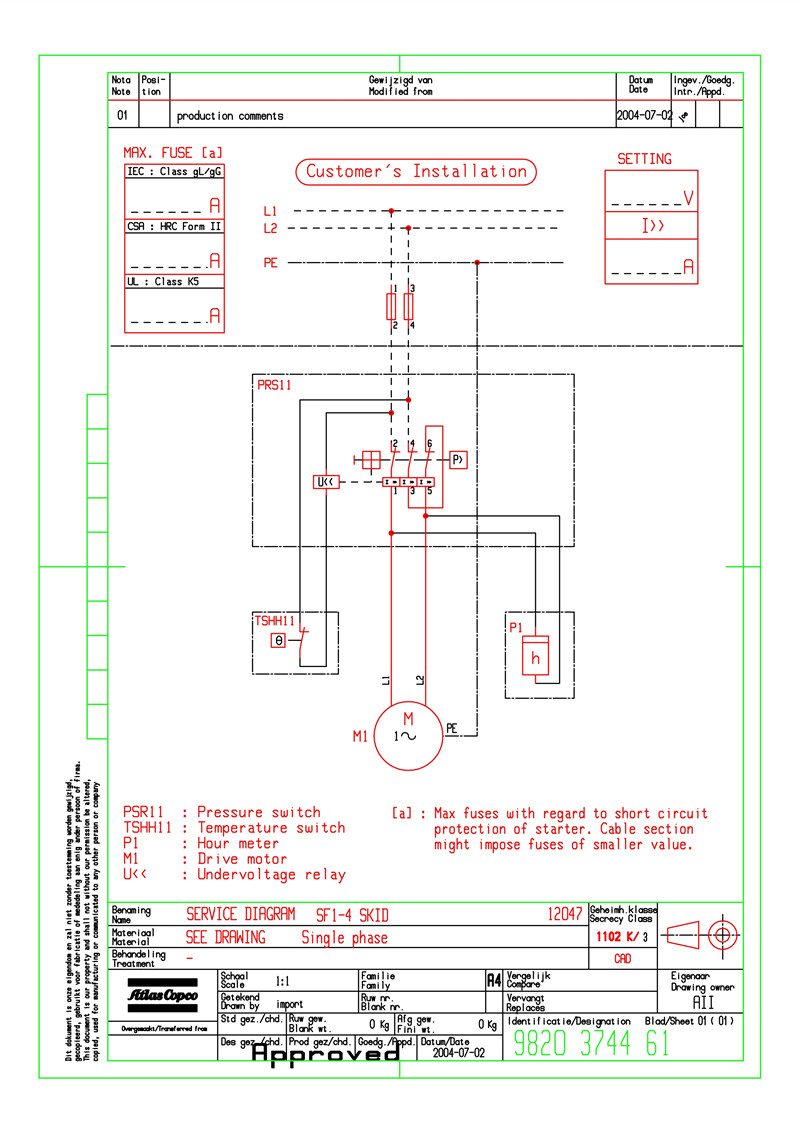 SF 1-4 Skid. Single阿特拉斯无油空压机电气原理图_1.jpg